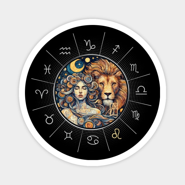 ZODIAC Leo - Astrological LEO - LEO - ZODIAC sign - Van Gogh style - 5 Magnet by ArtProjectShop